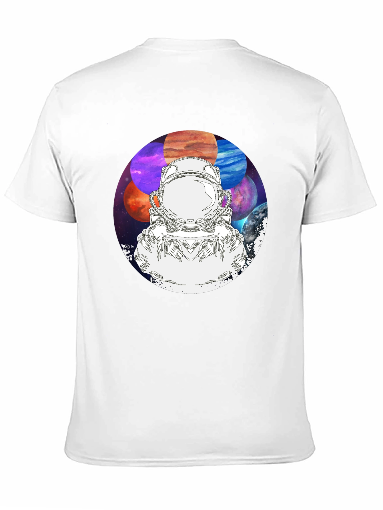Astronaut & Planets Graphic Black T-Shirt