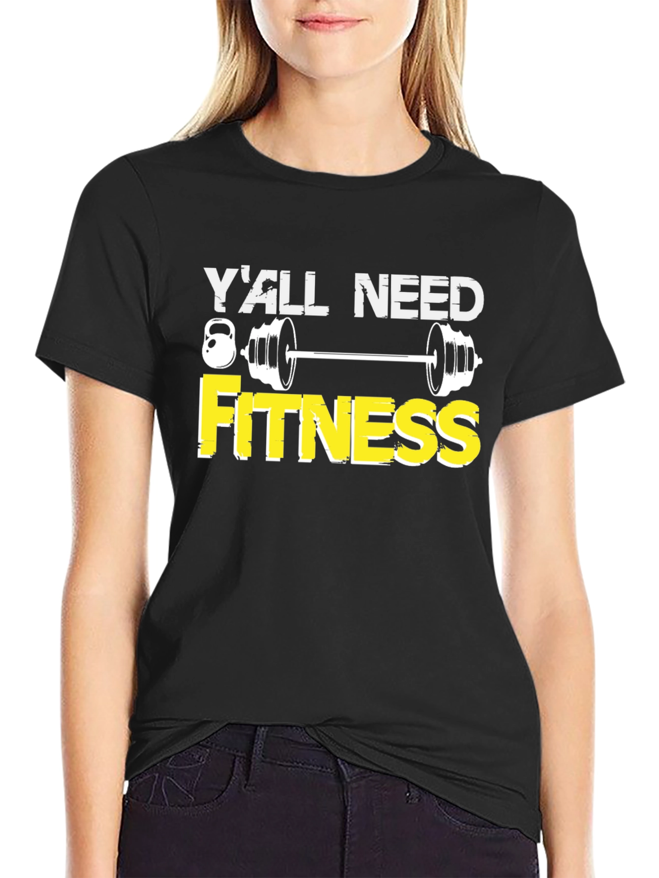 Yall Need Fitness Graphic T-Shirt - Black