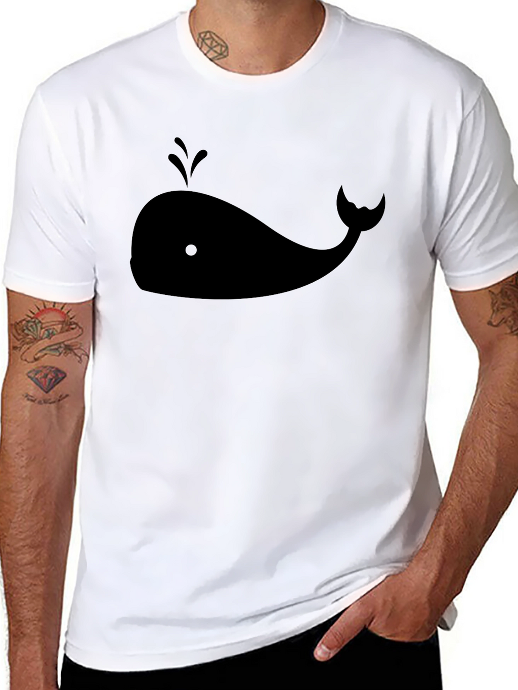 Whale Graphic Tee - Stylish Black Cotton T-Shirt
