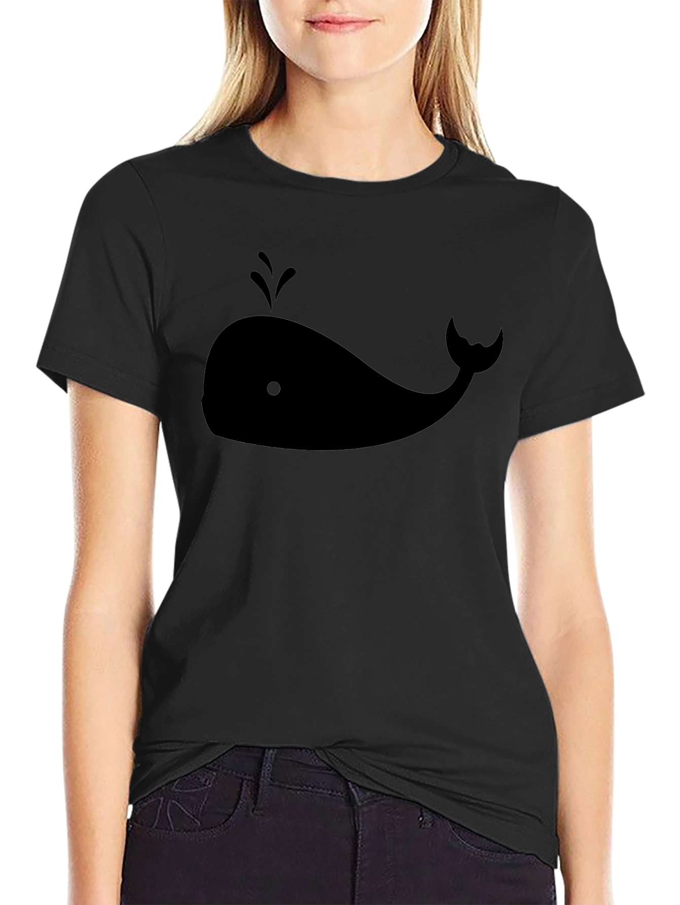 Whale Graphic Tee - Stylish Black Cotton T-Shirt