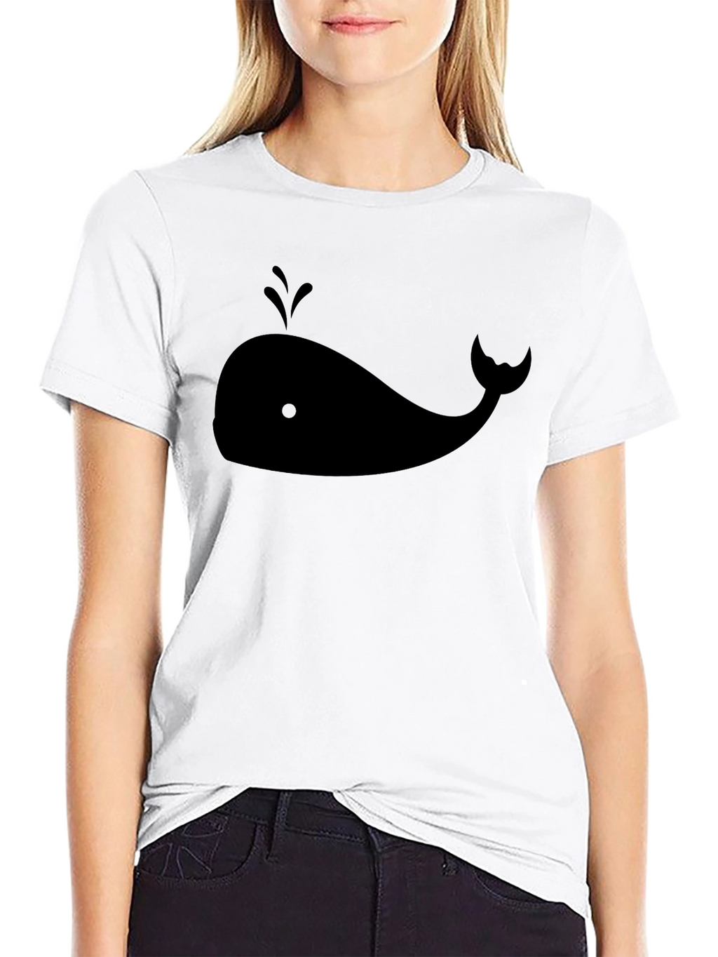 Whale Graphic Tee - Stylish Black Cotton T-Shirt