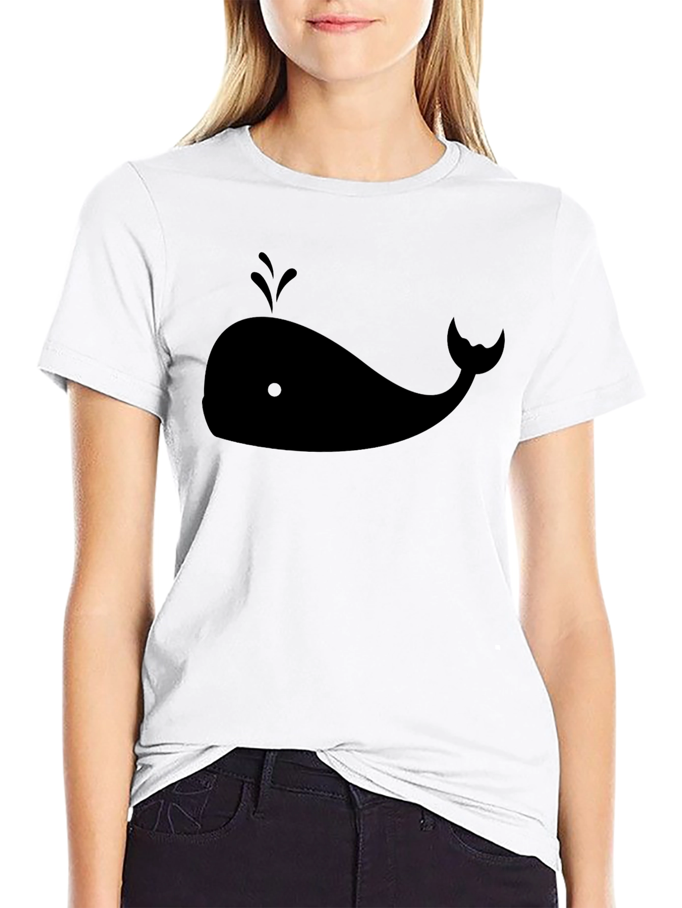 Whale Graphic Tee - Stylish Black Cotton T-Shirt