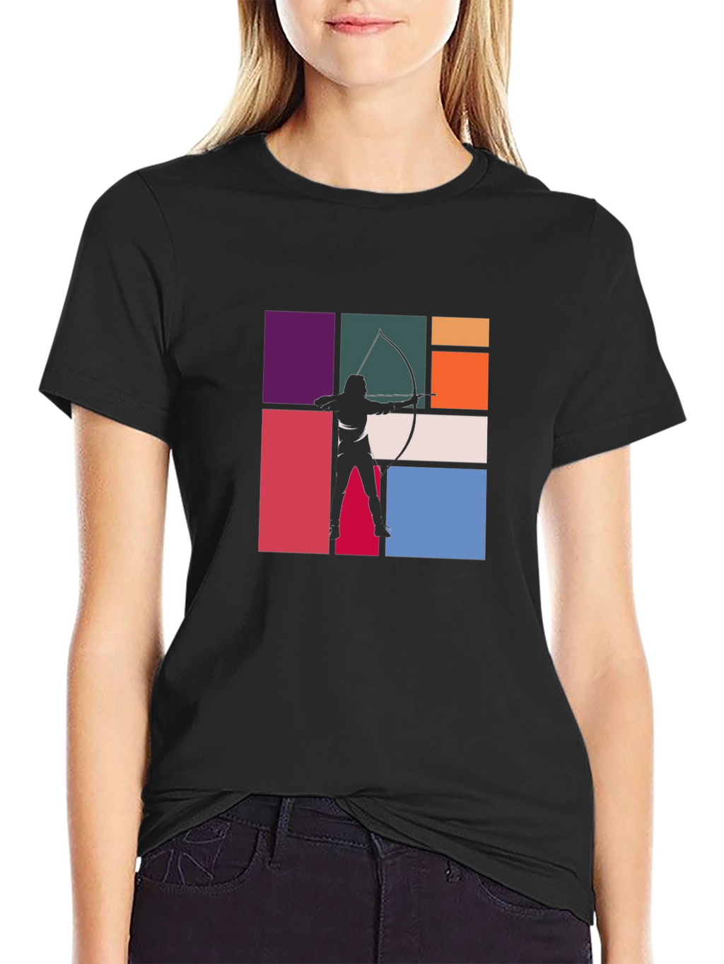 Archery Silhouette Graphic Tee - Black