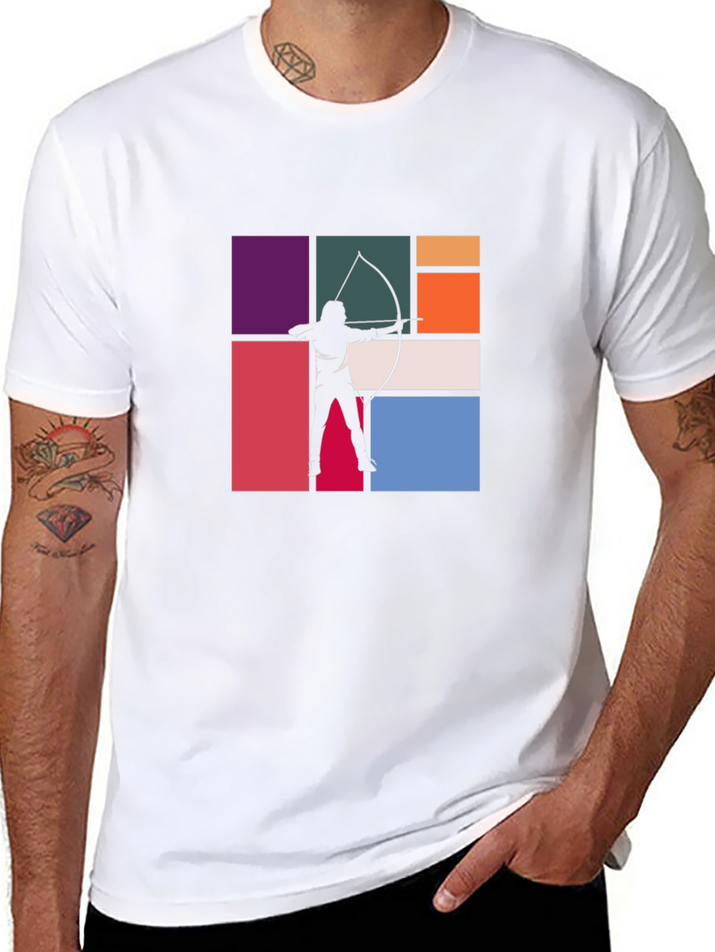 Archery Silhouette Graphic Tee - Black