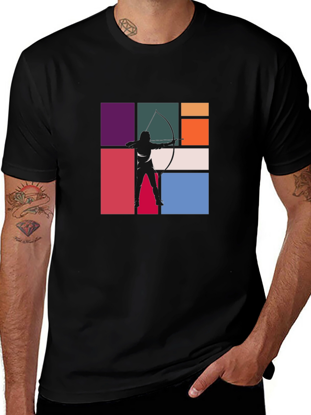 Archery Silhouette Graphic Tee - Black