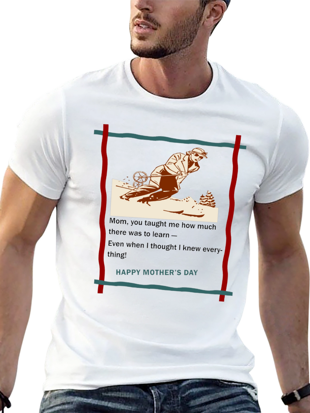 Skiing Mom T-Shirt - Happy Mothers Day Gift