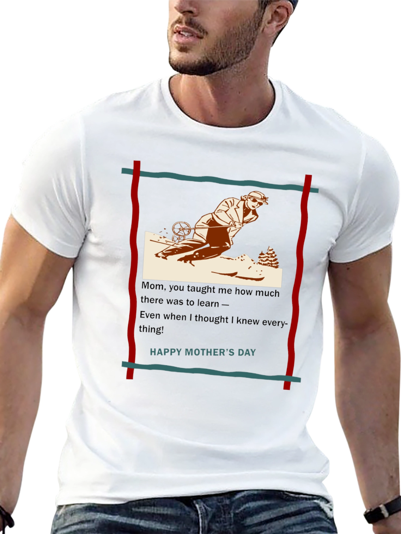 Skiing Mom T-Shirt - Happy Mothers Day Gift