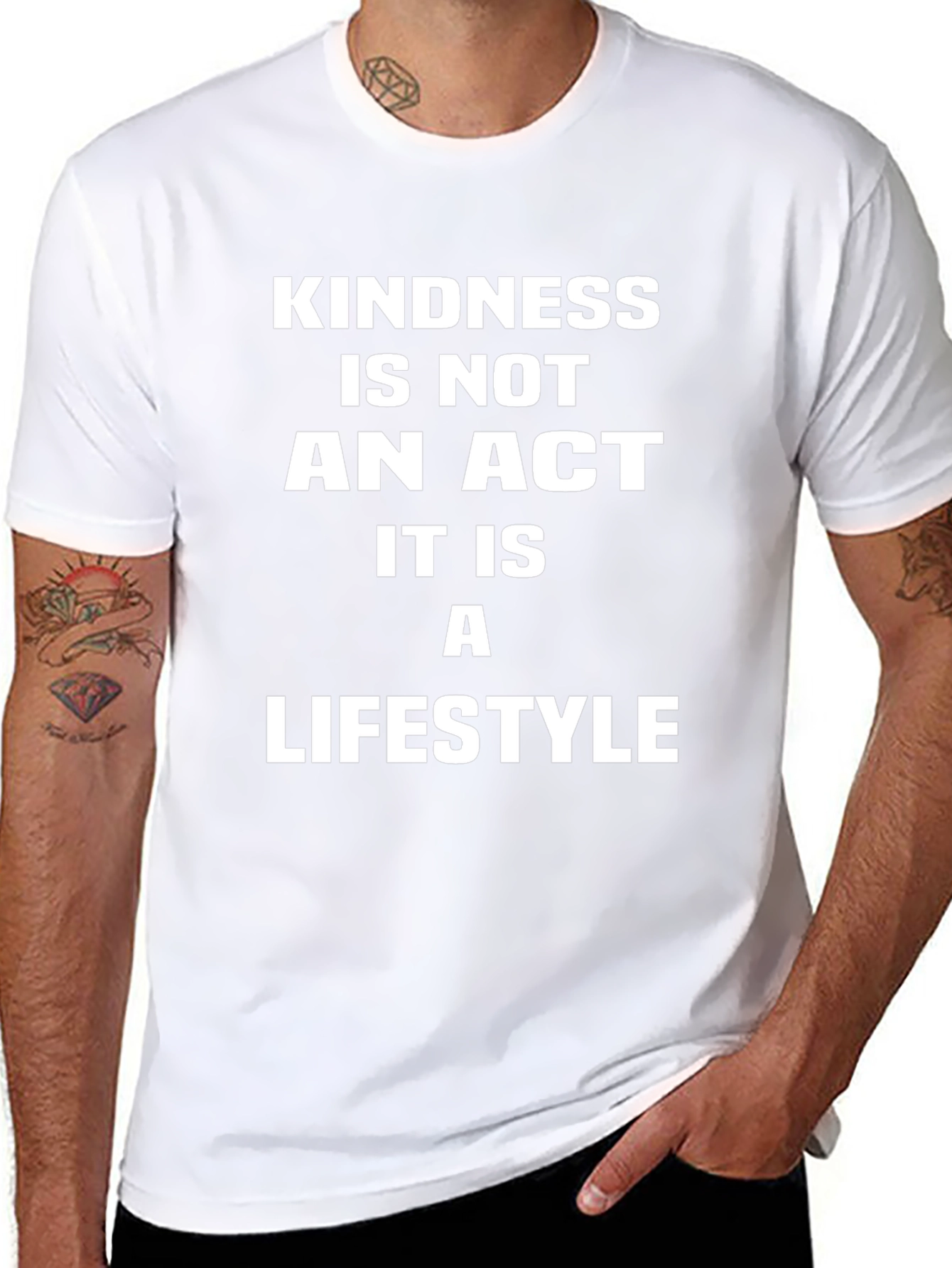 Kindness Lifestyle T-Shirt - Black Crew Neck