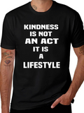Kindness Lifestyle T-Shirt - Black Crew Neck