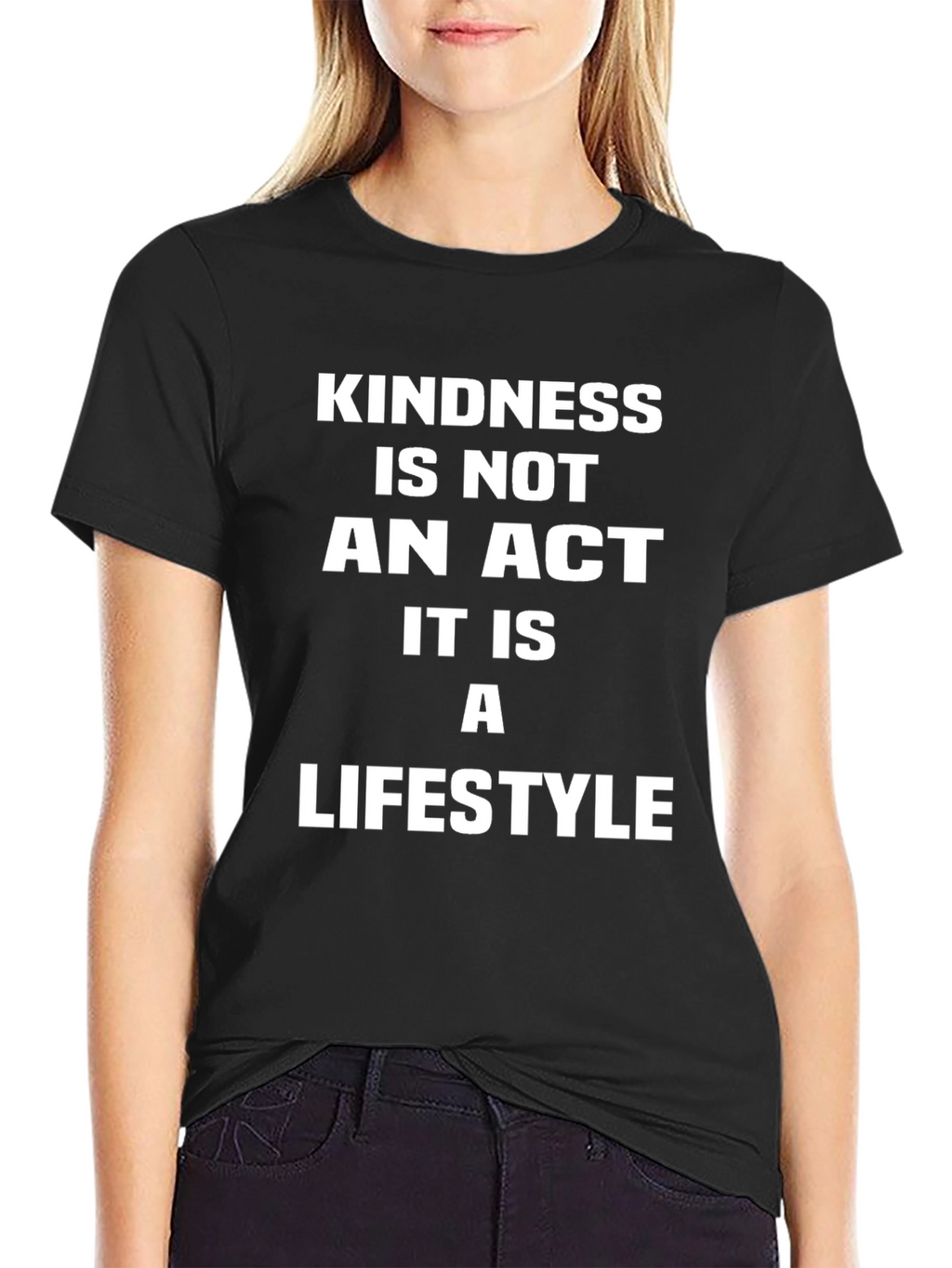 Kindness Lifestyle T-Shirt - Black Crew Neck