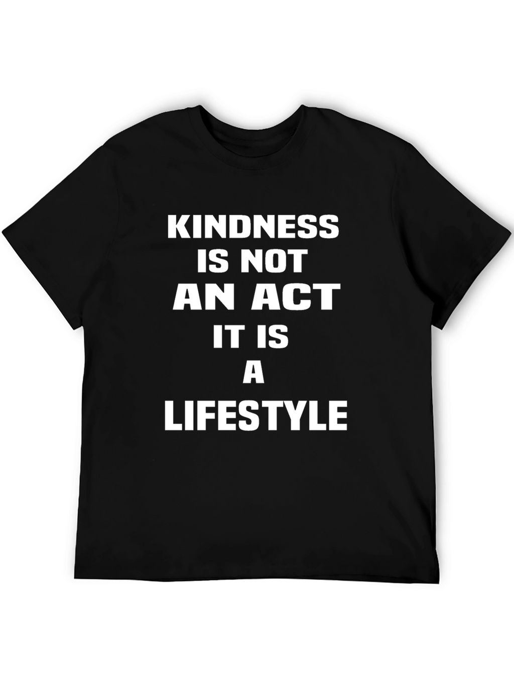 Kindness Lifestyle T-Shirt - Black Crew Neck