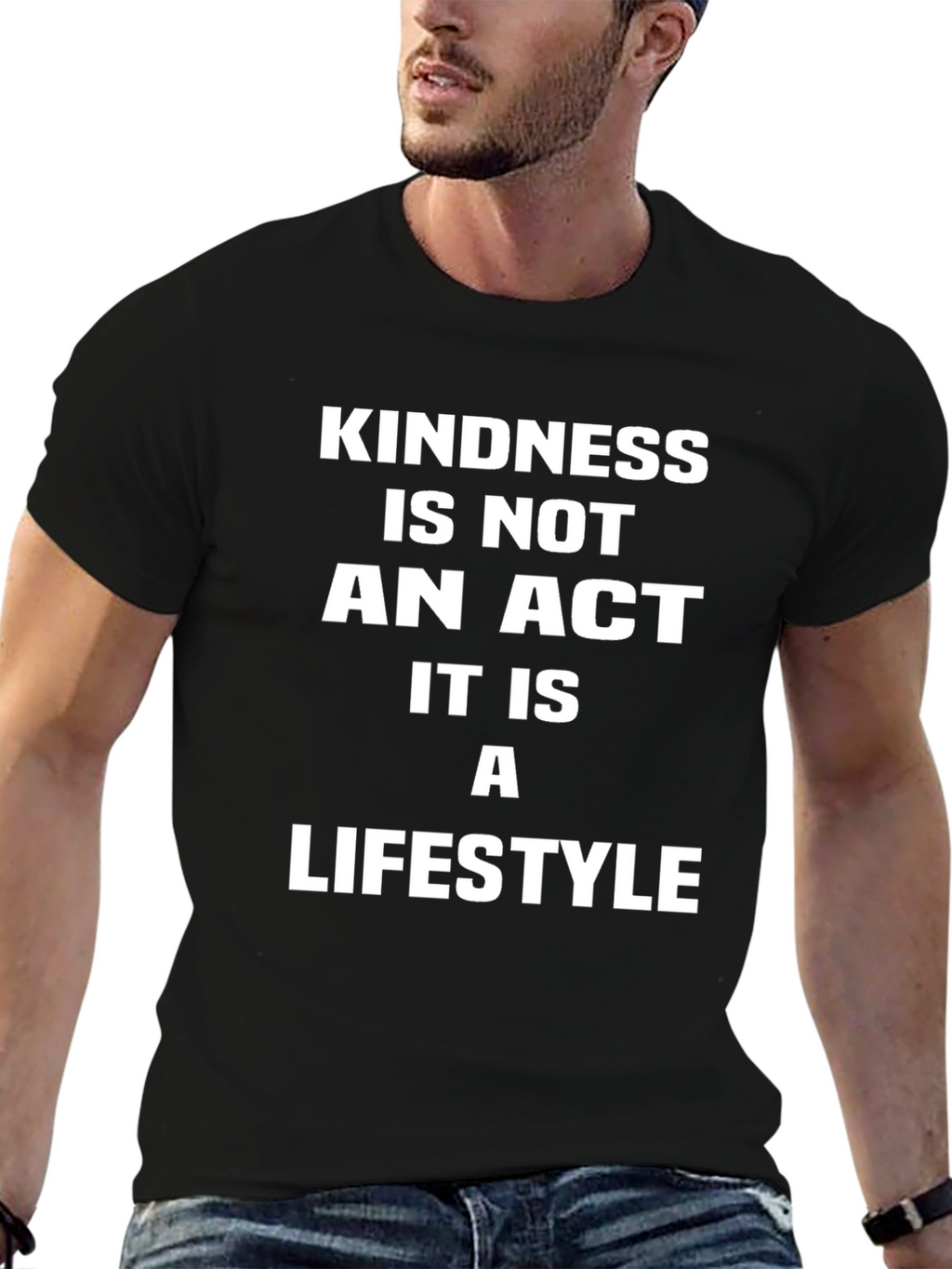 Kindness Lifestyle T-Shirt - Black Crew Neck