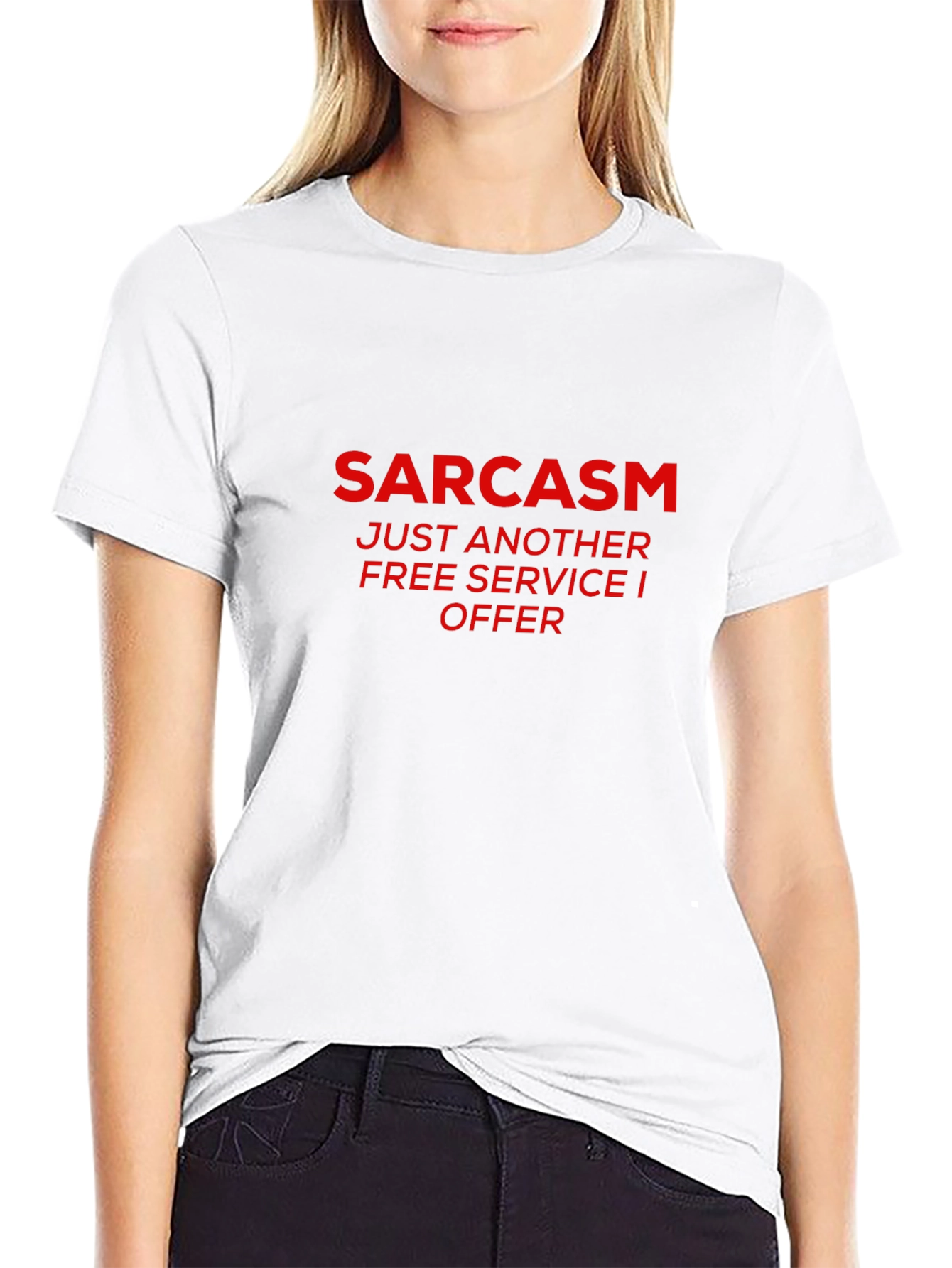 Sarcasm Free Service Black Graphic T-Shirt