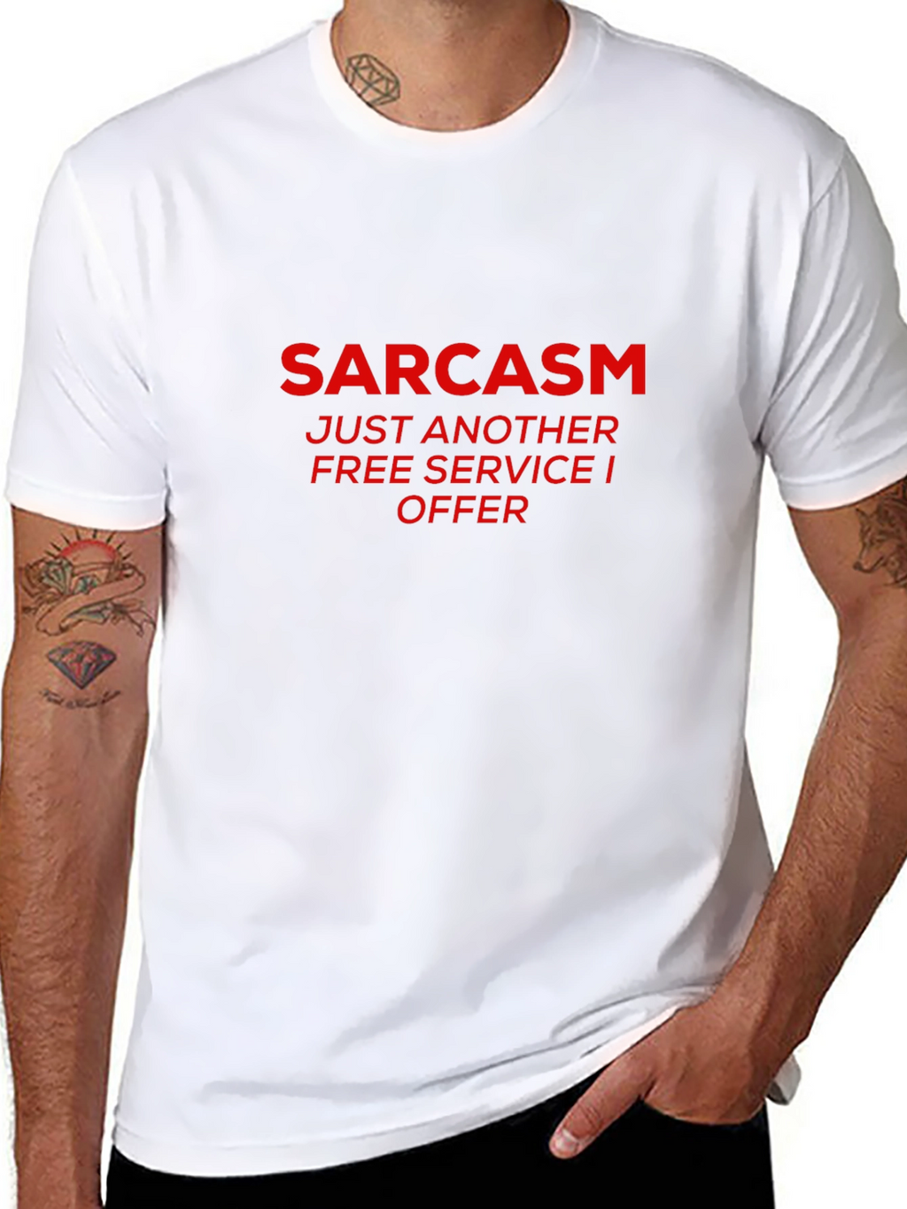 Sarcasm Free Service Black Graphic T-Shirt