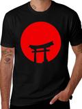 Japanese Torii Gate Red Sun Graphic Tee