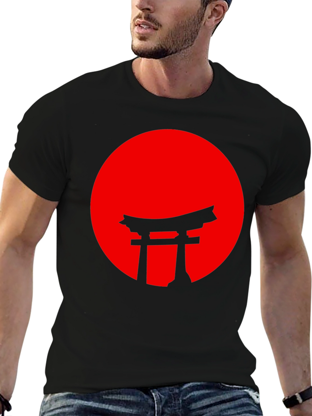 Japanese Torii Gate Red Sun Graphic Tee