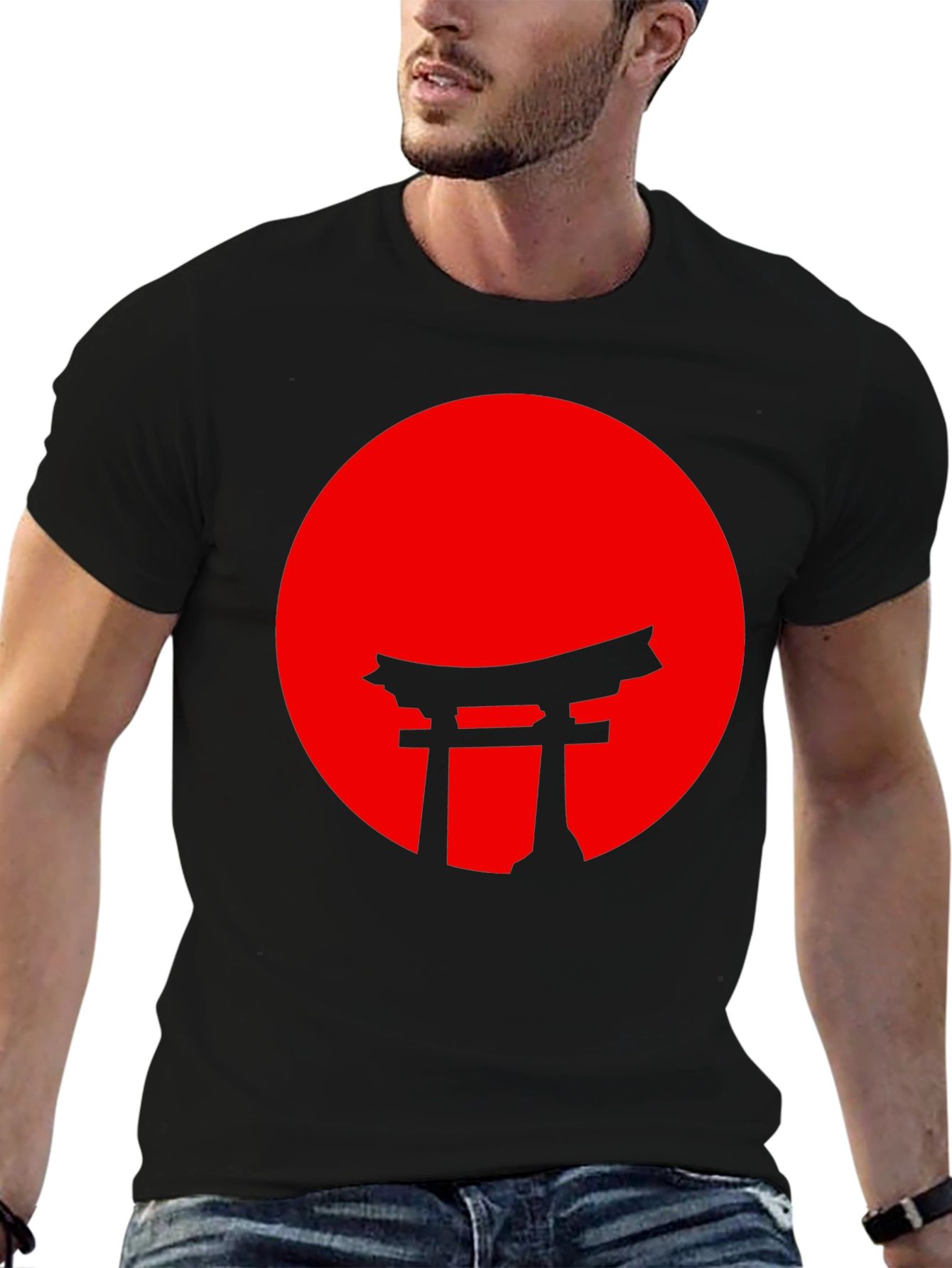Japanese Torii Gate Red Sun Graphic Tee