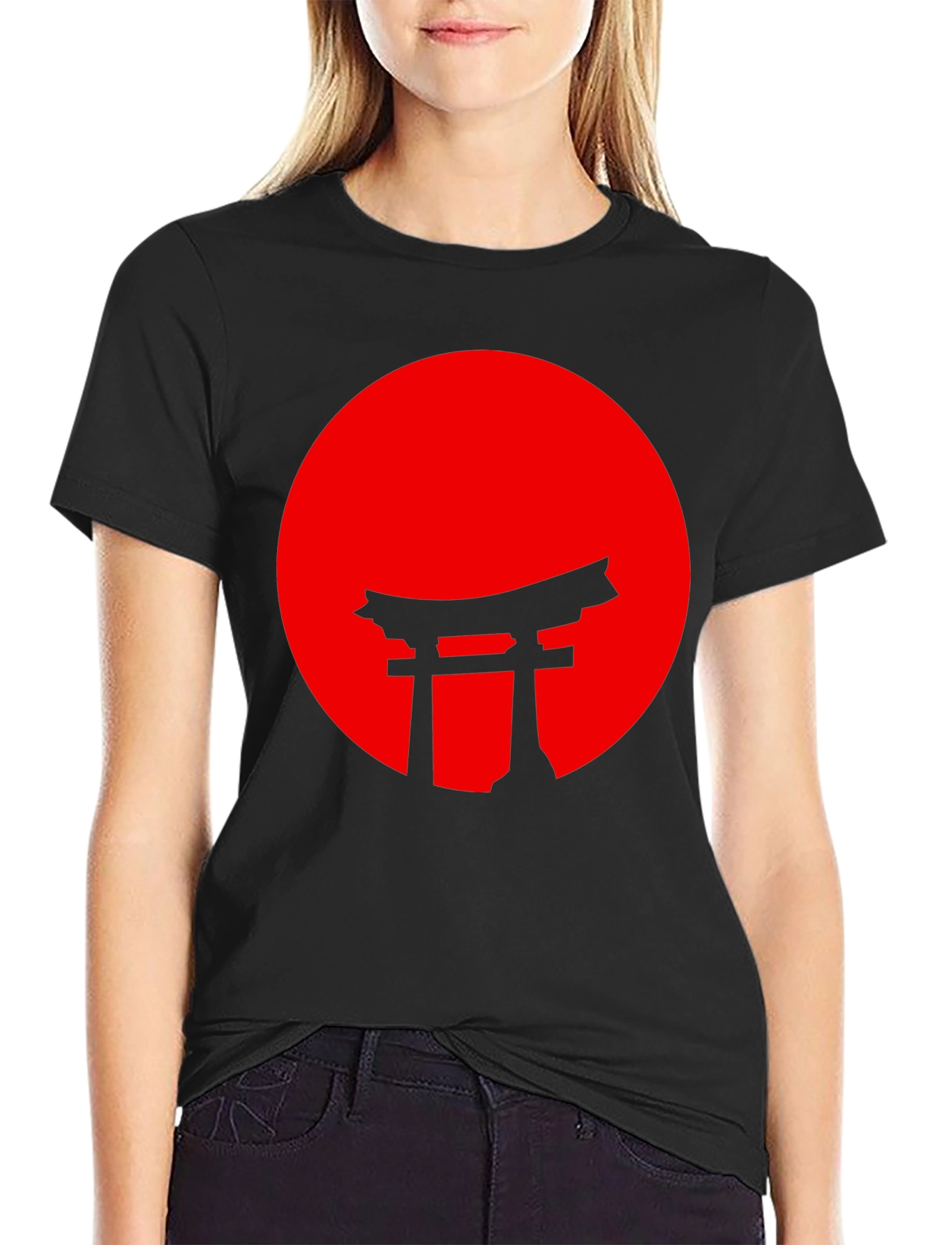 Japanese Torii Gate Red Sun Graphic Tee