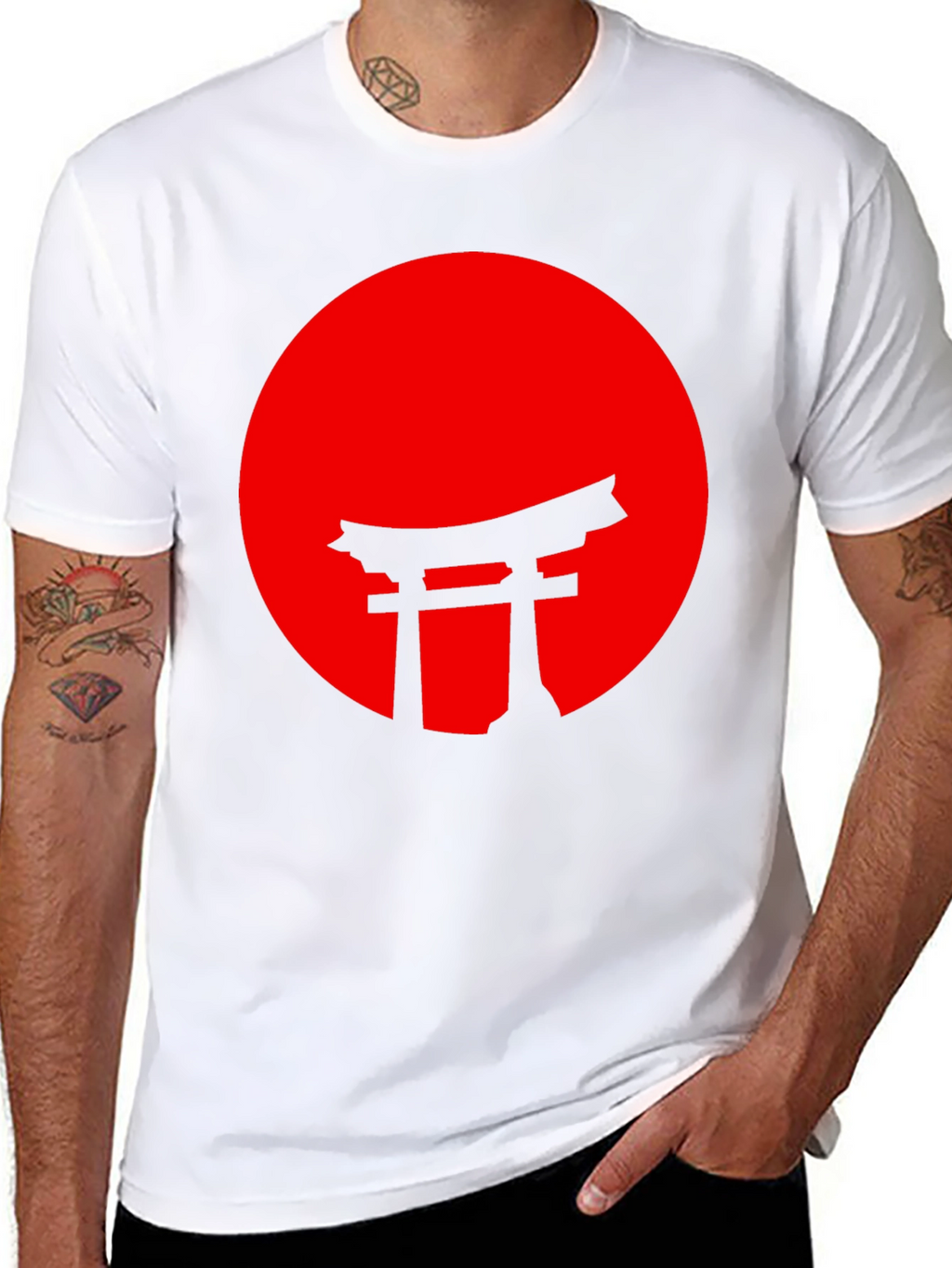 Japanese Torii Gate Red Sun Graphic Tee
