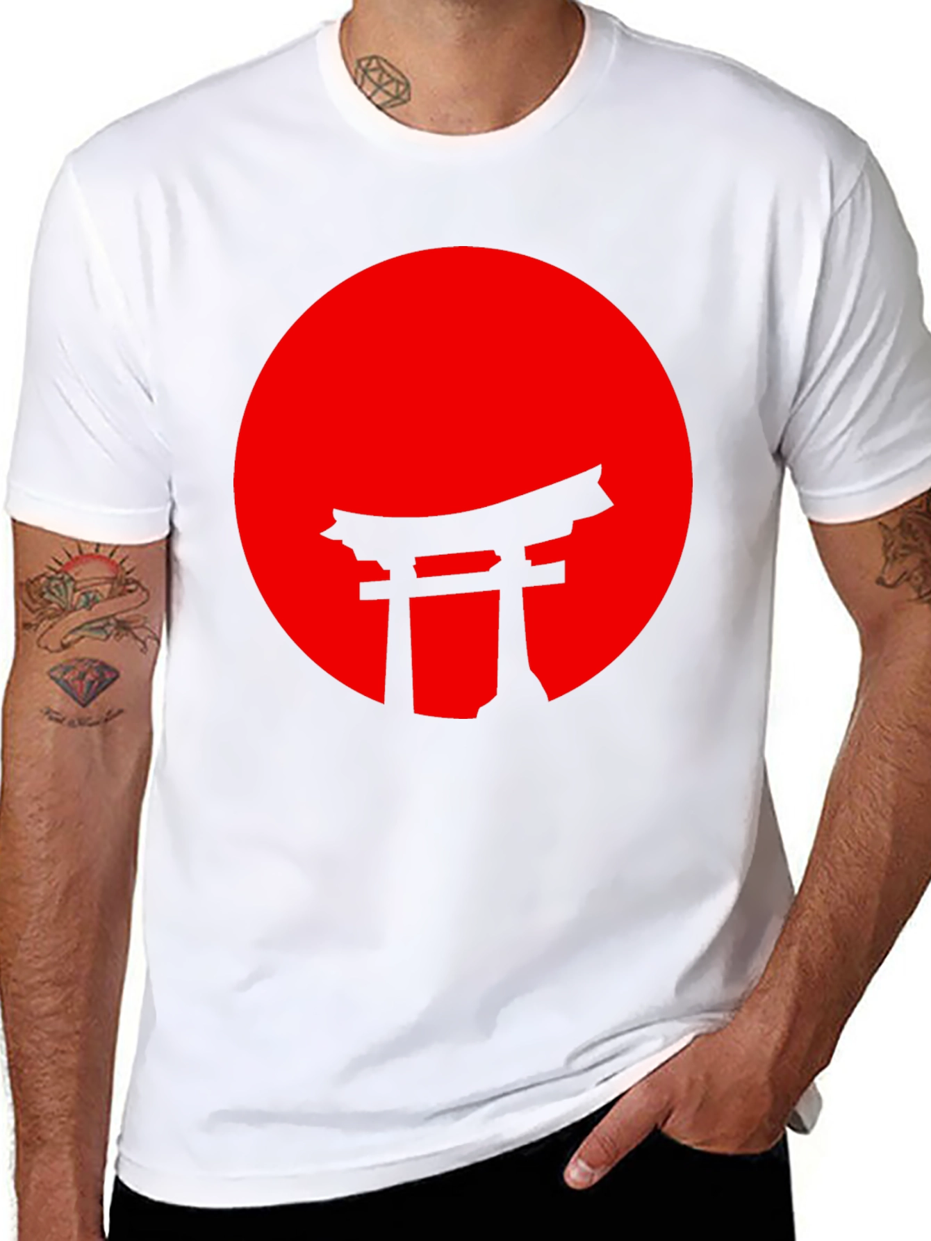 Japanese Torii Gate Red Sun Graphic Tee