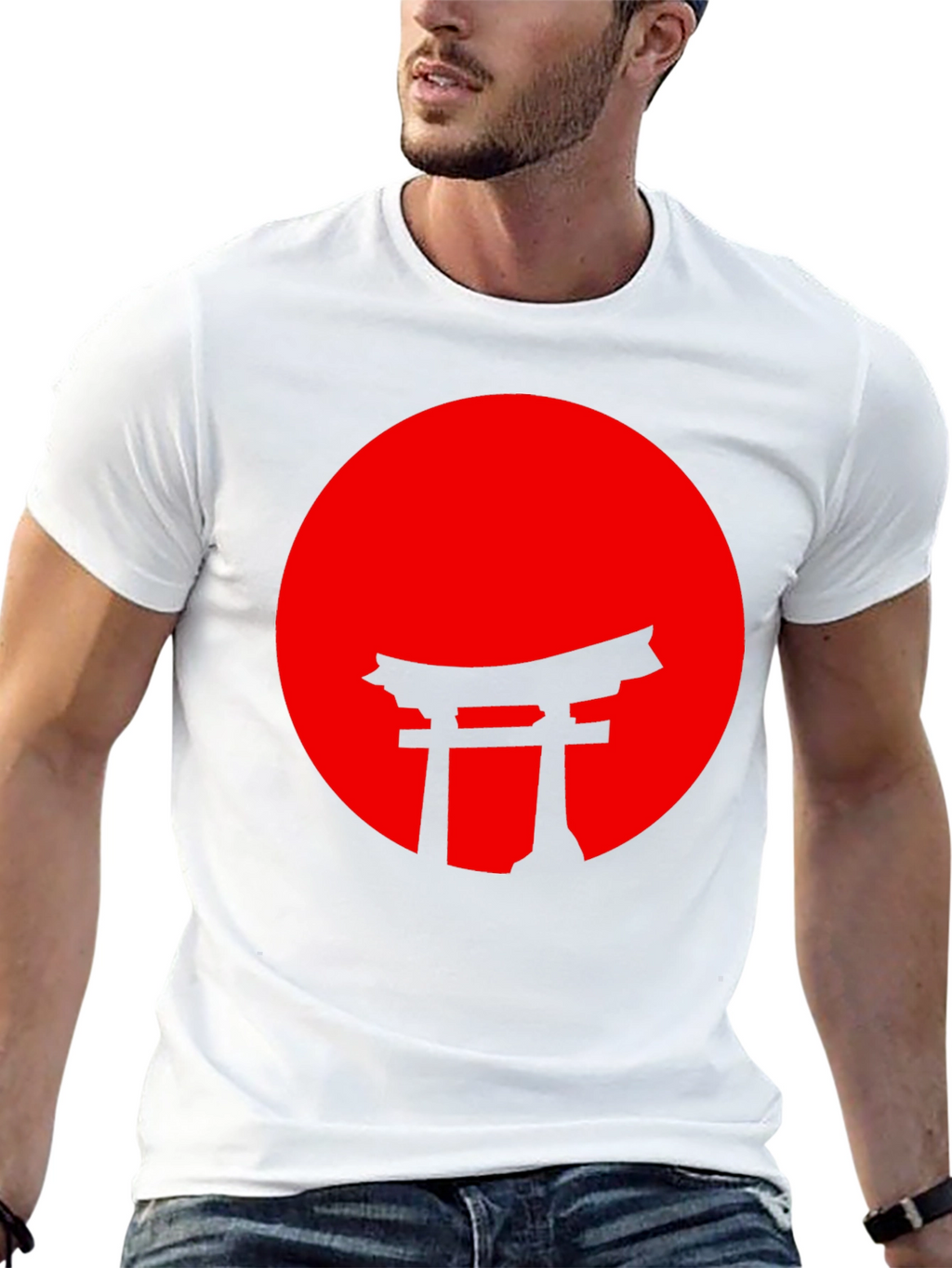 Japanese Torii Gate Red Sun Graphic Tee