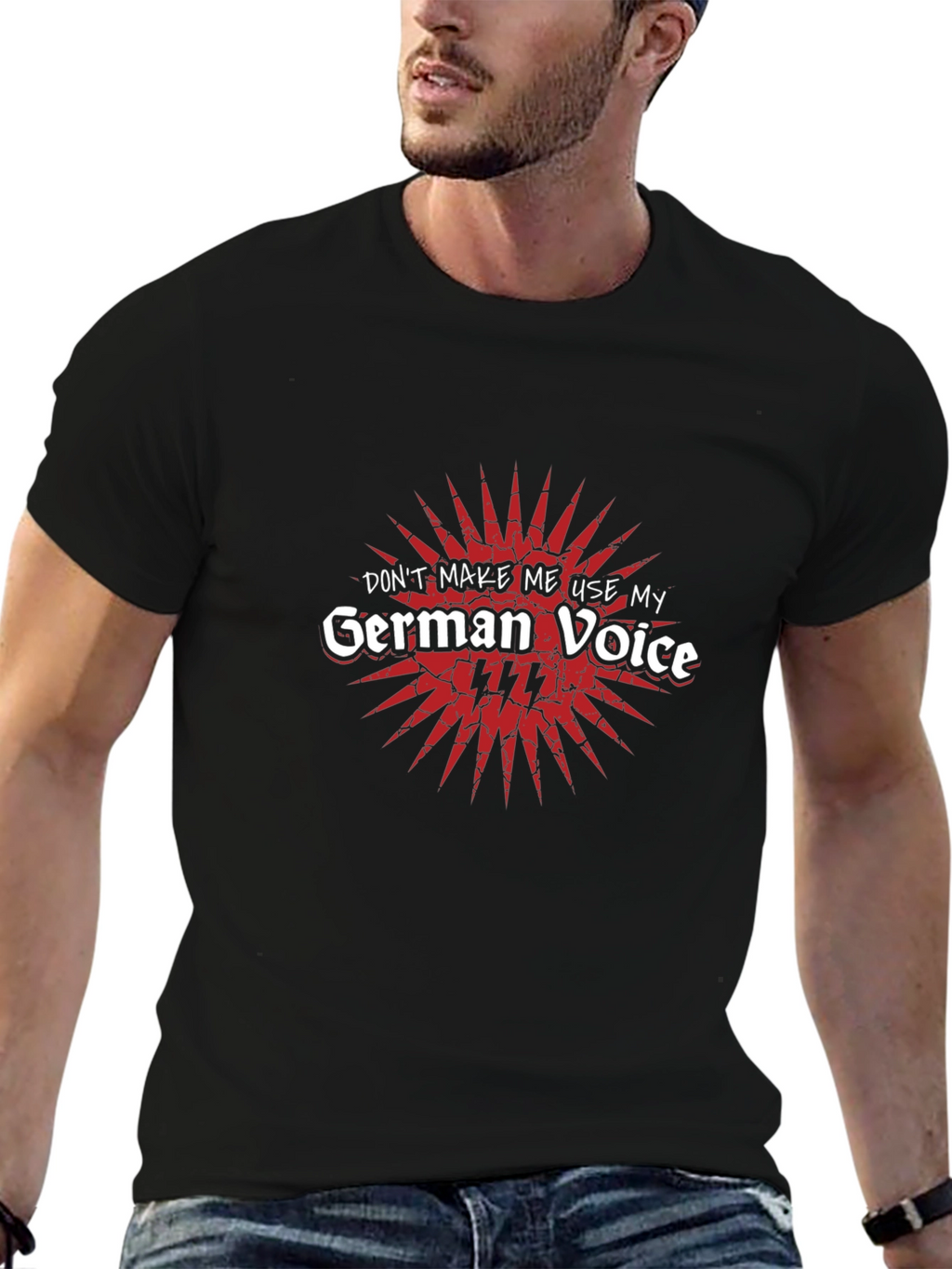 German Voice Mens Black Graphic Tee