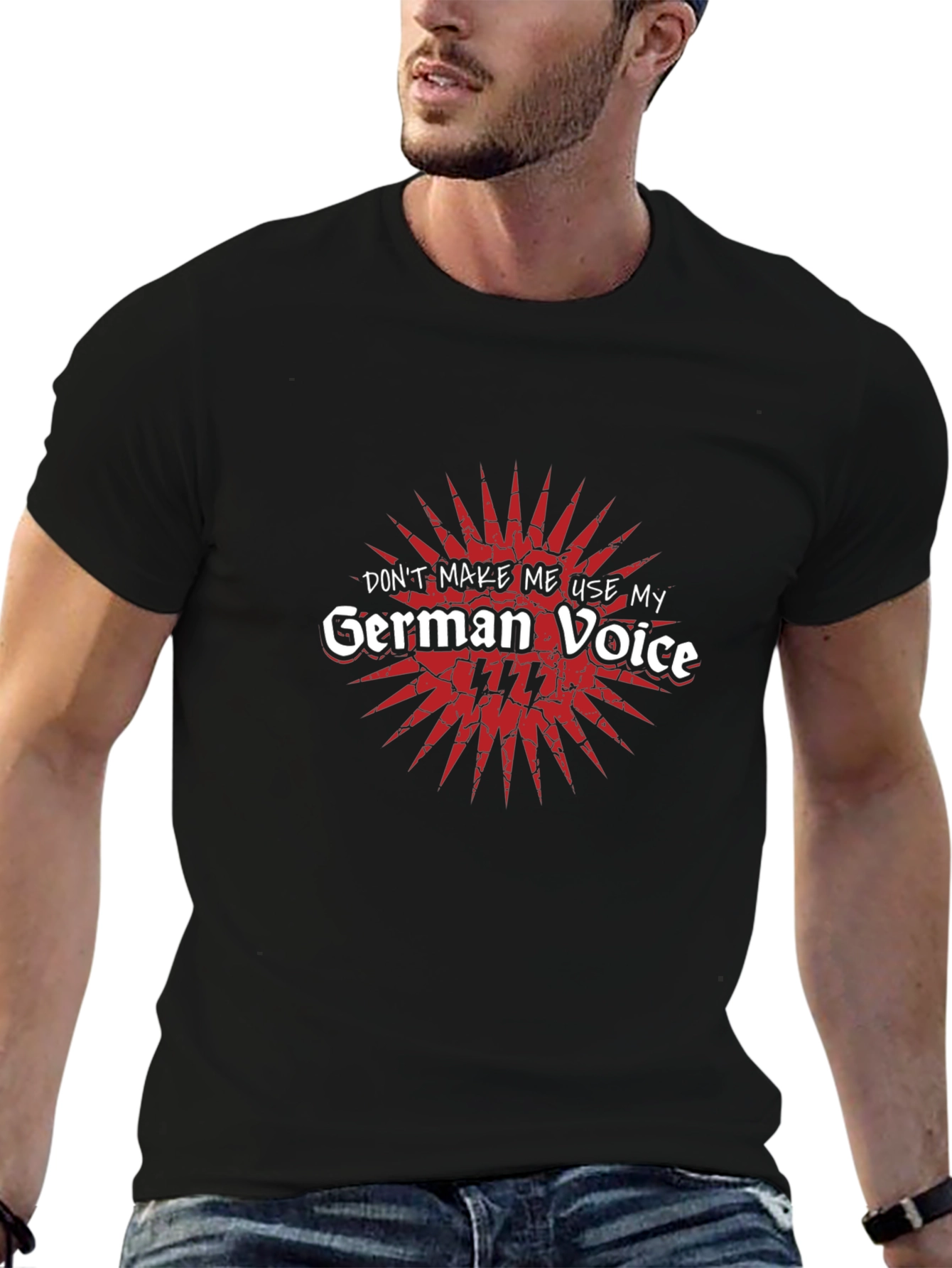 German Voice Mens Black Graphic Tee