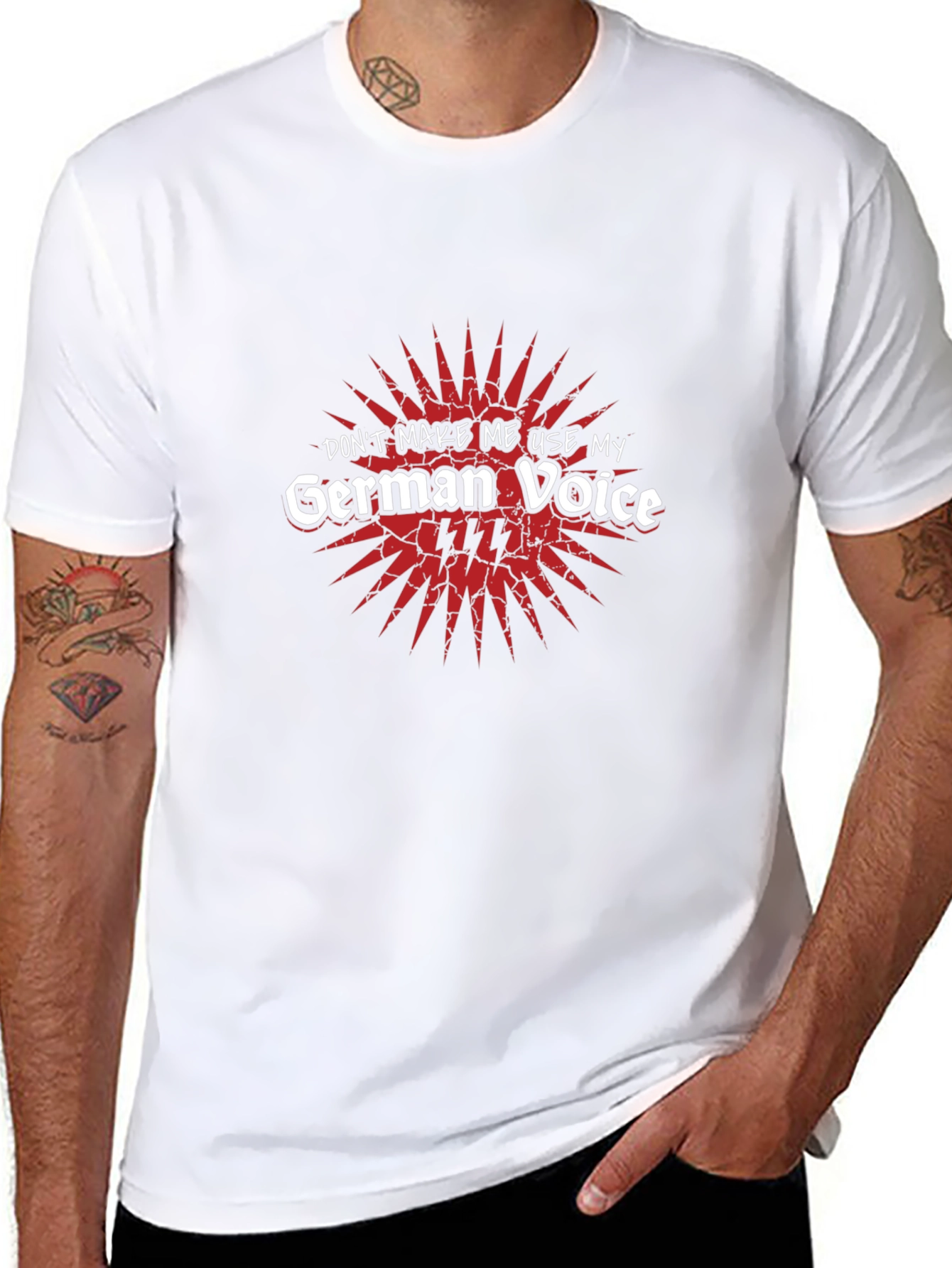 German Voice Mens Black Graphic Tee
