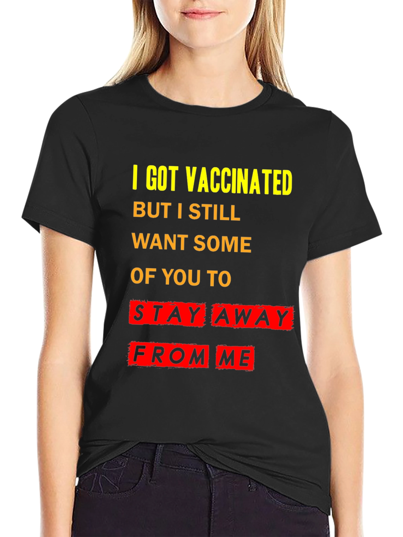 Vaccinated Stay Away T-Shirt - Black