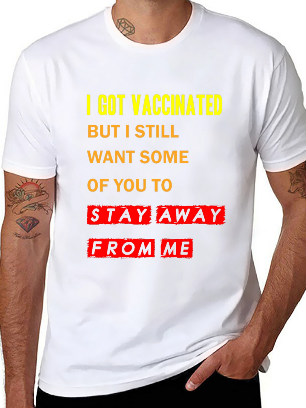 Vaccinated Stay Away T-Shirt - Black