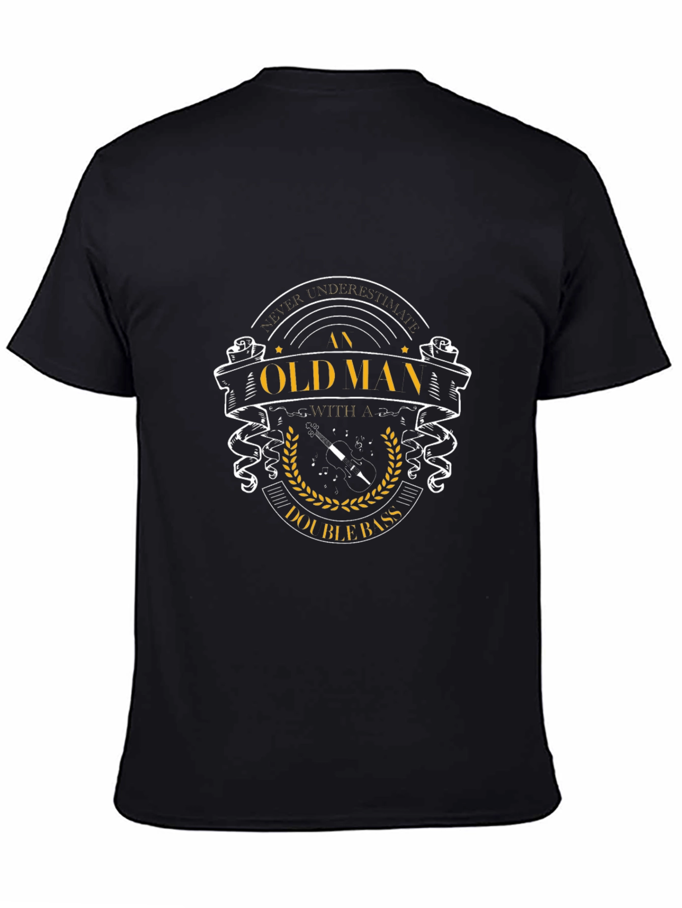 Old Man Double Bass T-Shirt - Music Lover Tee