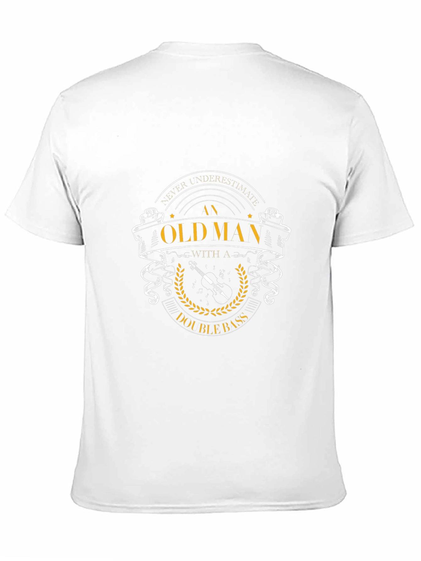 Old Man Double Bass T-Shirt - Music Lover Tee