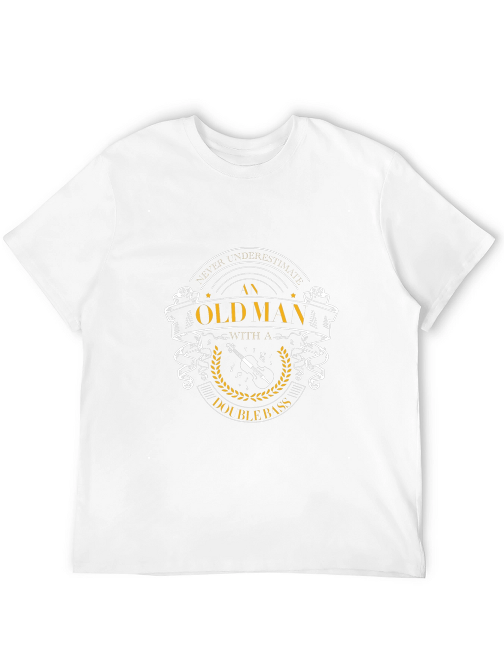 Old Man Double Bass T-Shirt - Music Lover Tee