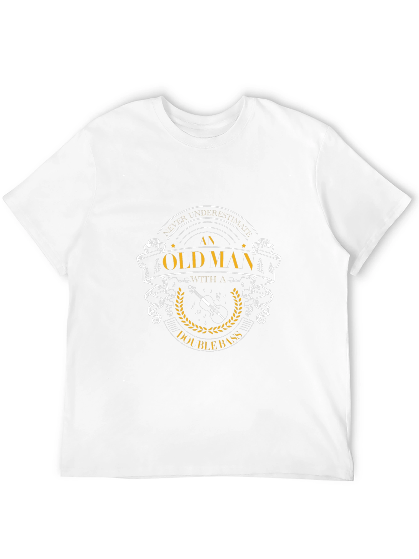 Old Man Double Bass T-Shirt - Music Lover Tee