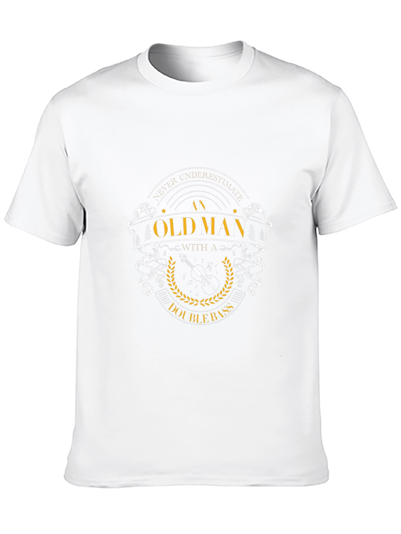 Old Man Double Bass T-Shirt - Music Lover Tee