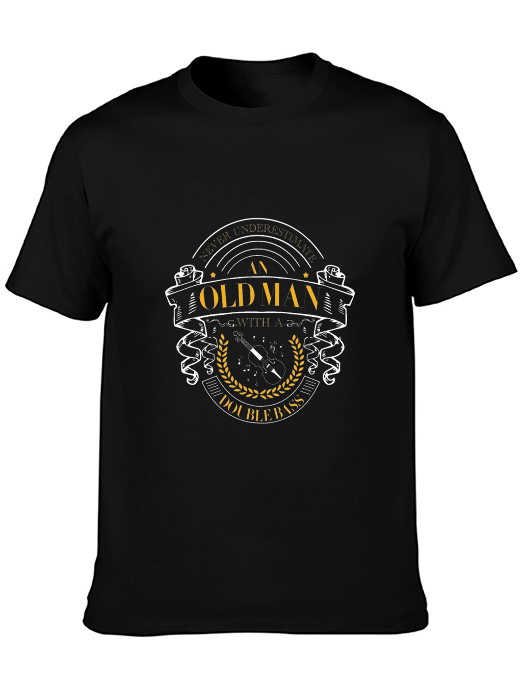 Old Man Double Bass T-Shirt - Music Lover Tee