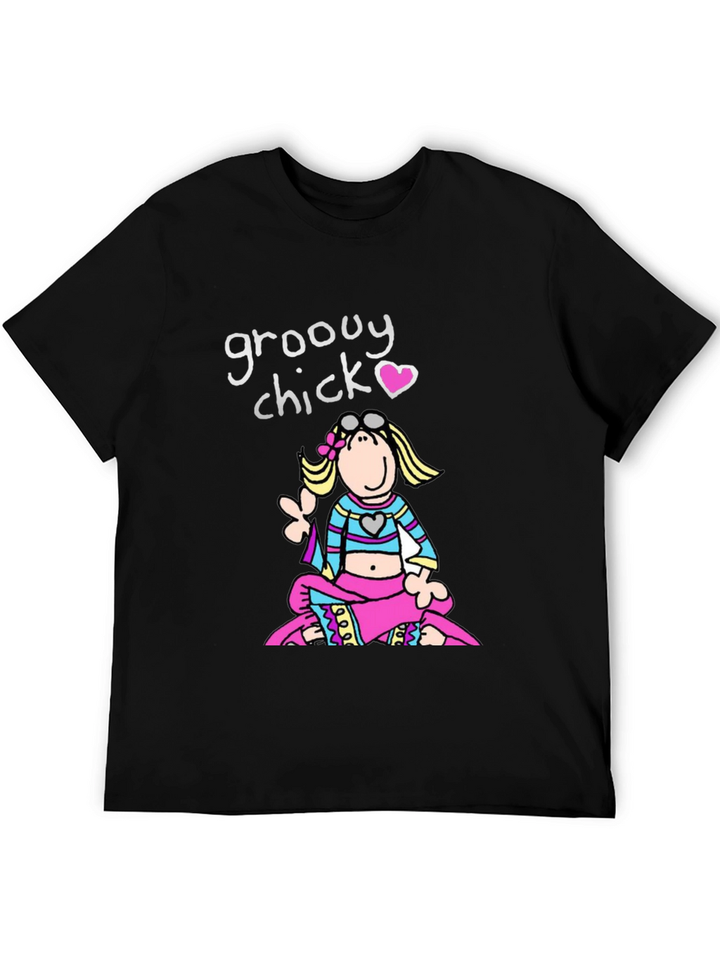 Groovy Chick T-Shirt - Retro Cartoon Peace