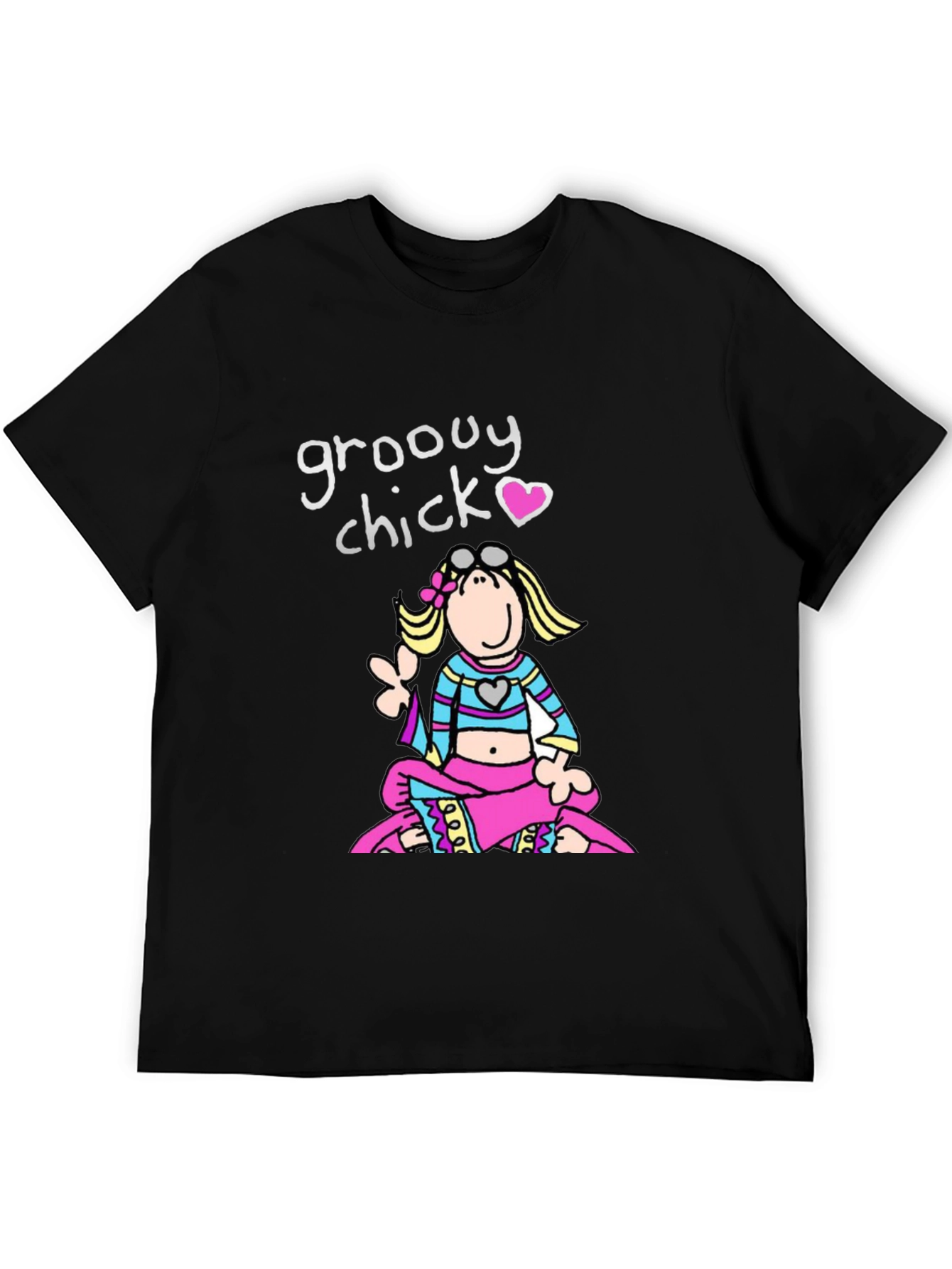 Groovy Chick T-Shirt - Retro Cartoon Peace