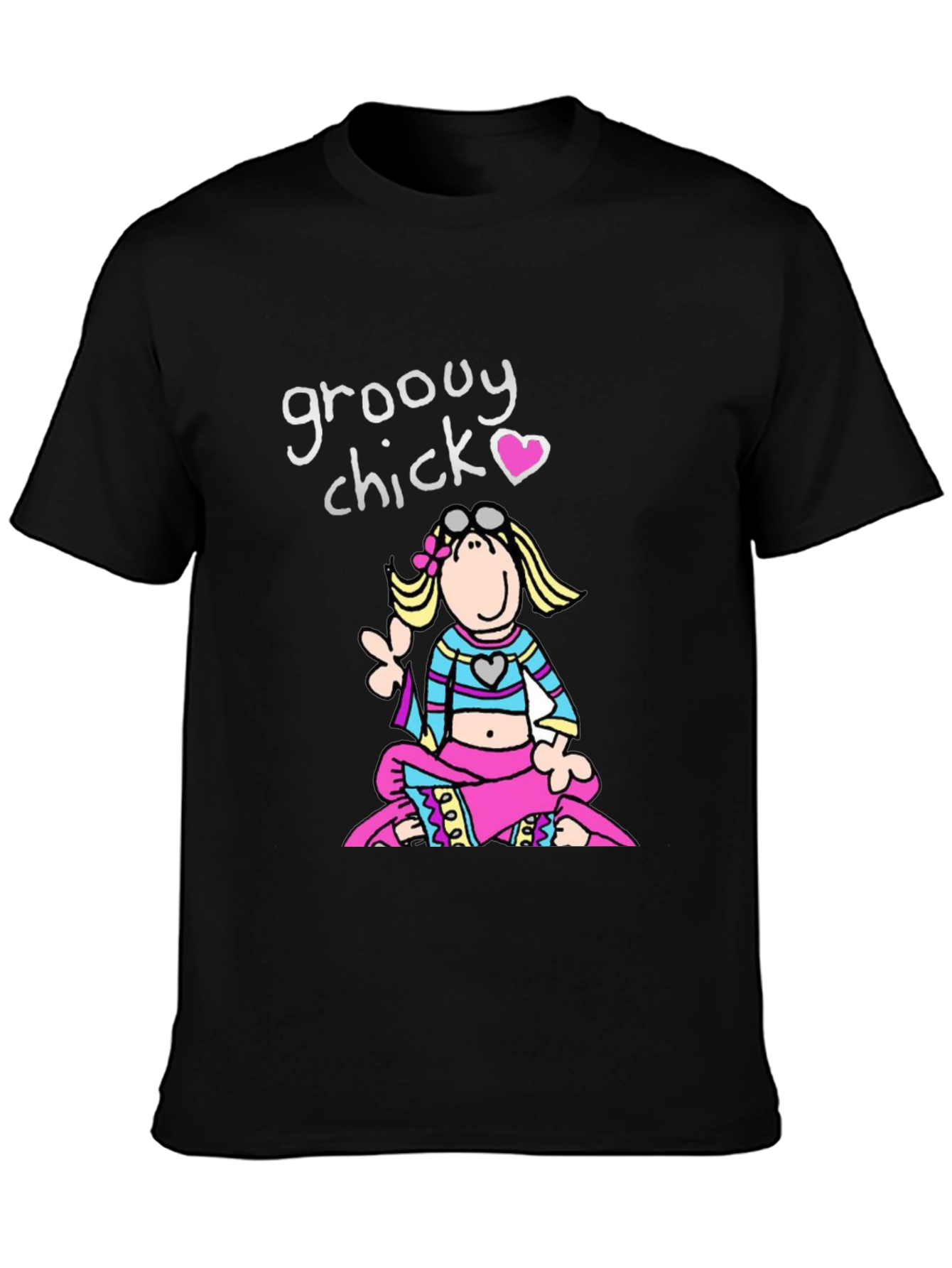 Groovy Chick T-Shirt - Retro Cartoon Peace