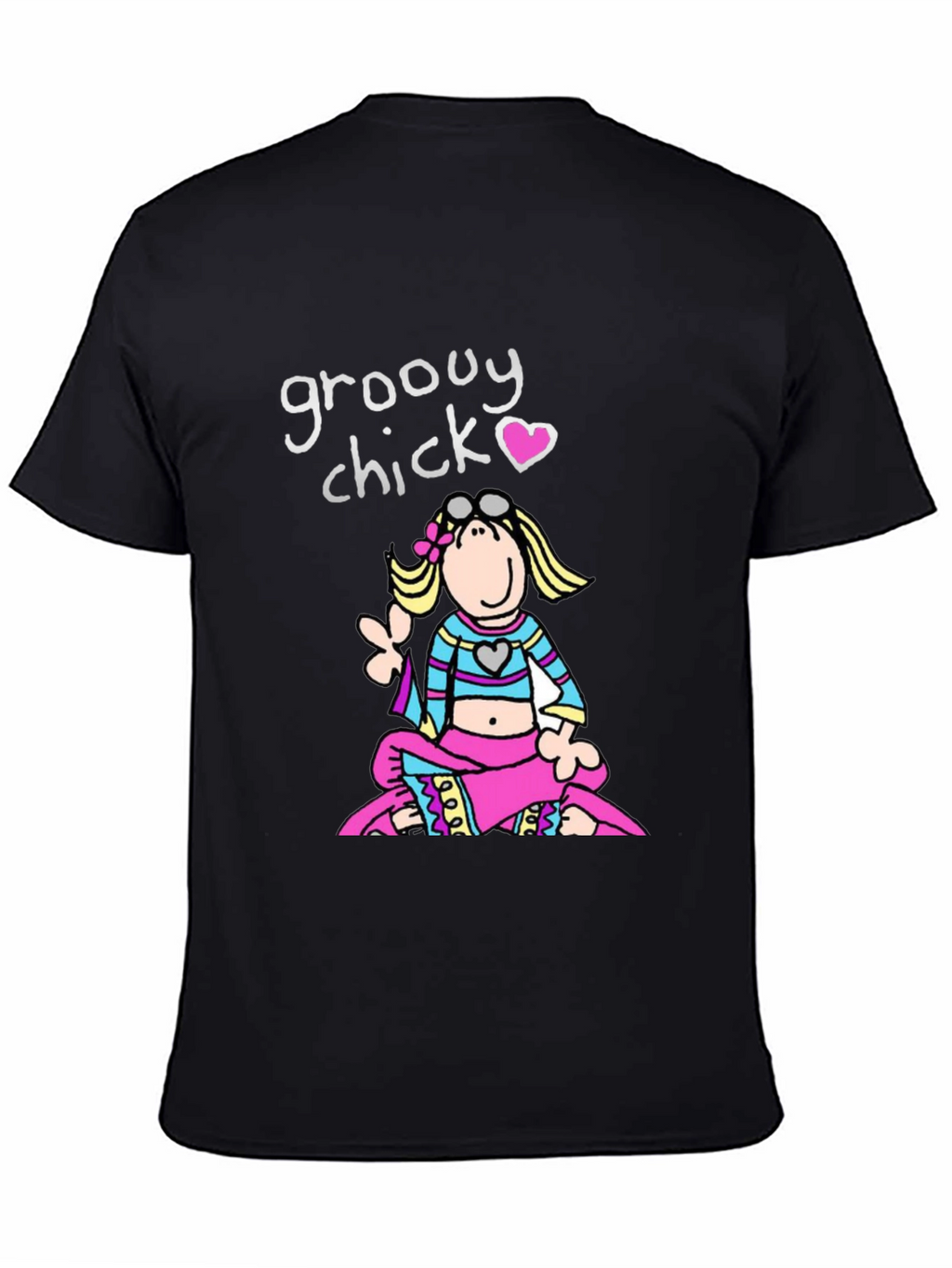 Groovy Chick T-Shirt - Retro Cartoon Peace