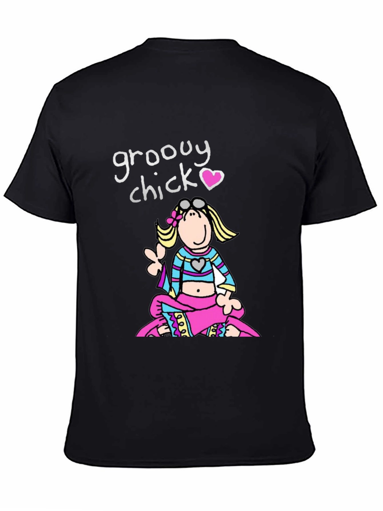 Groovy Chick T-Shirt - Retro Cartoon Peace