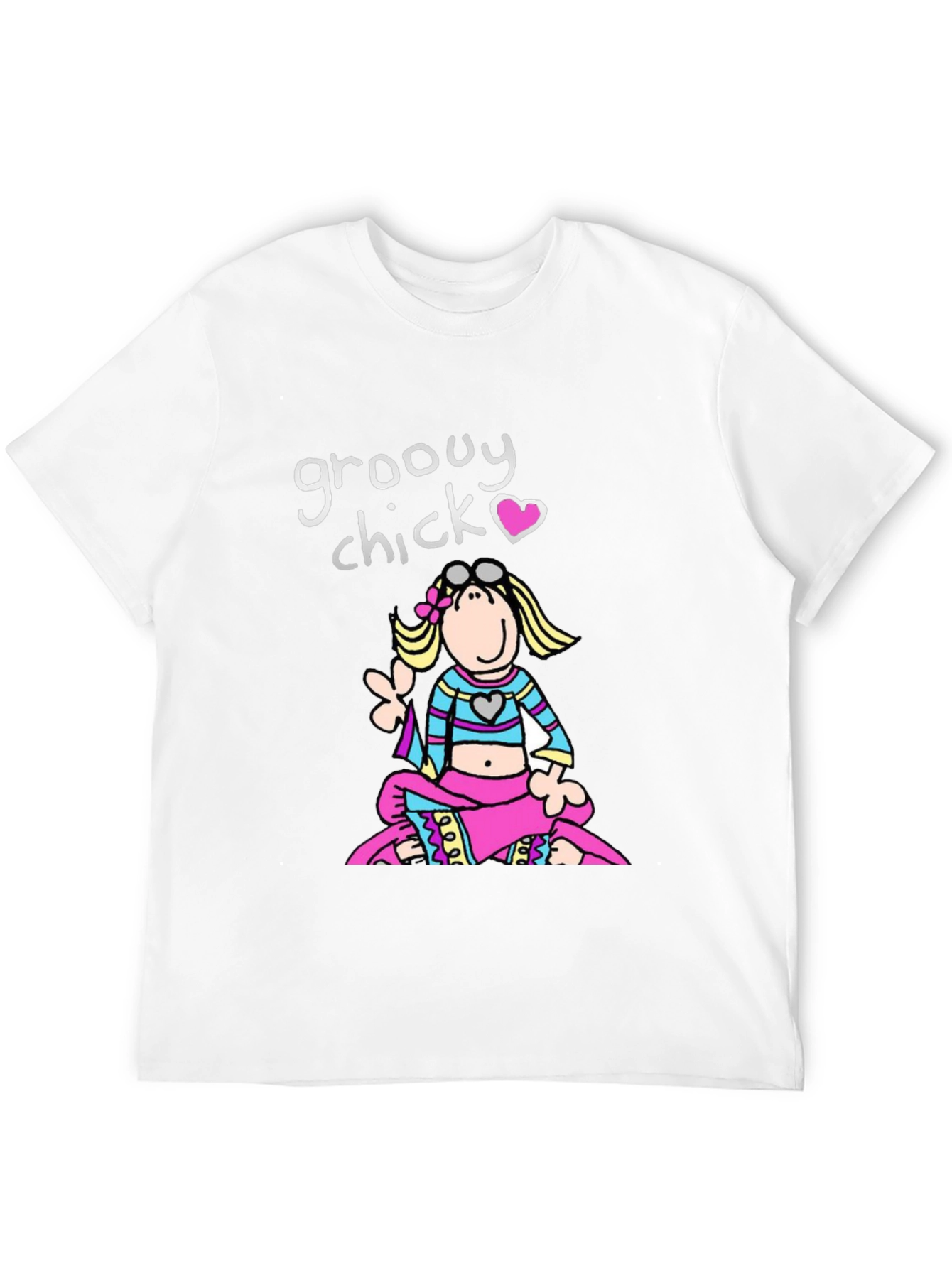 Groovy Chick T-Shirt - Retro Cartoon Peace