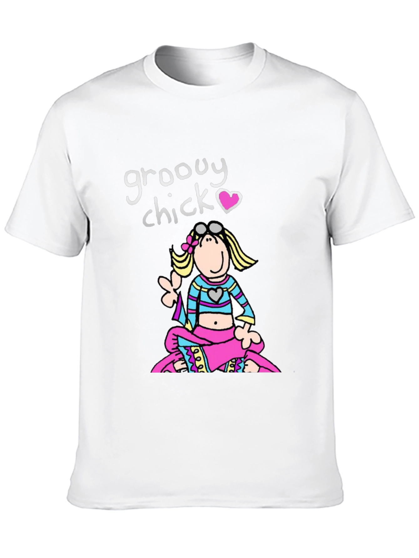 Groovy Chick T-Shirt - Retro Cartoon Peace