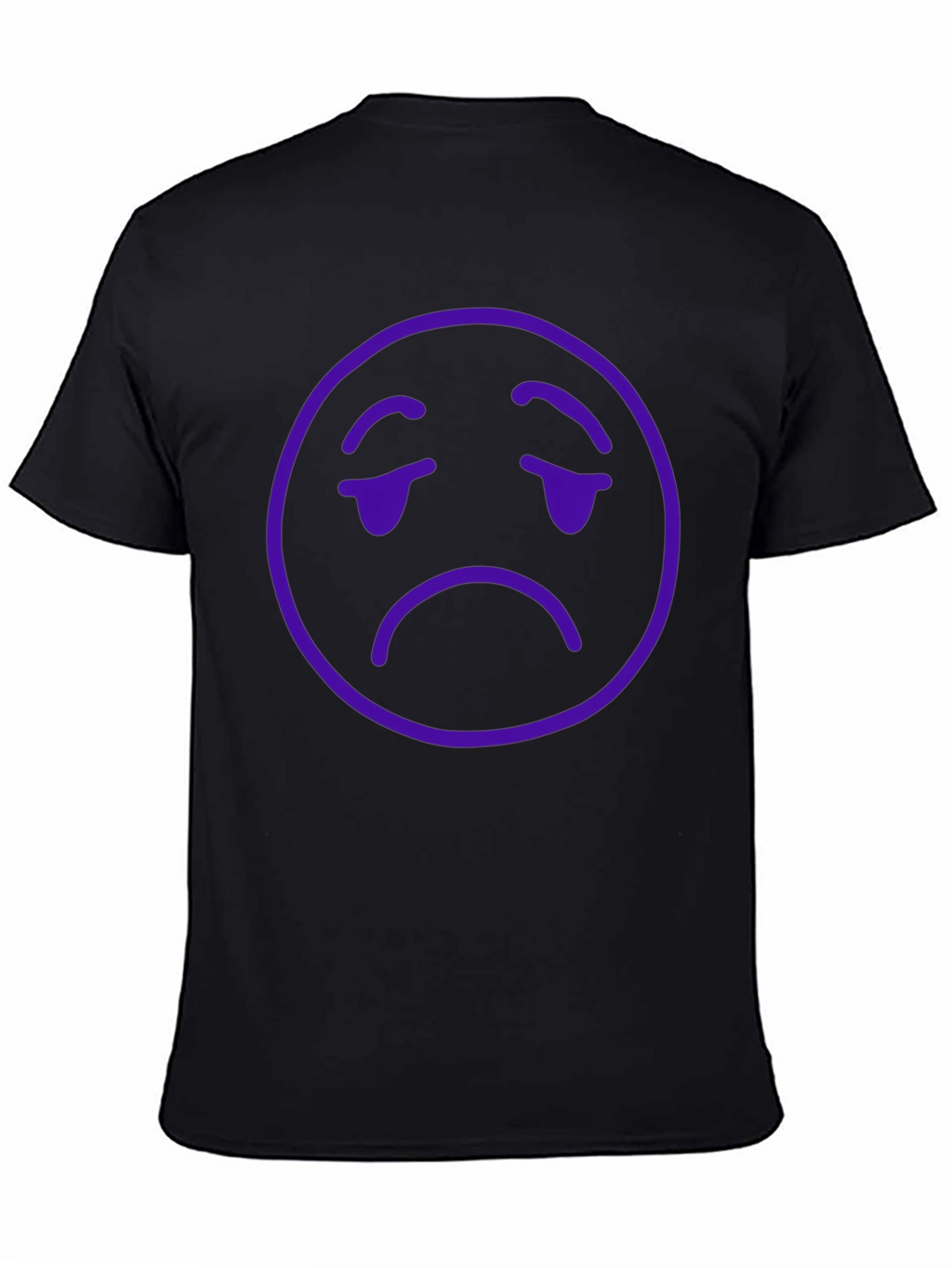 Sad Emoji Graphic T-Shirt - Black