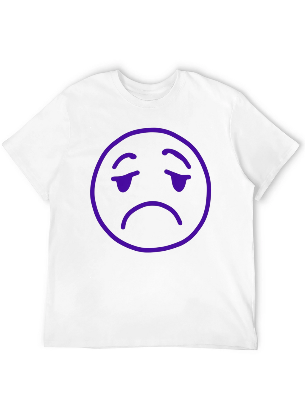 Sad Emoji Graphic T-Shirt - Black