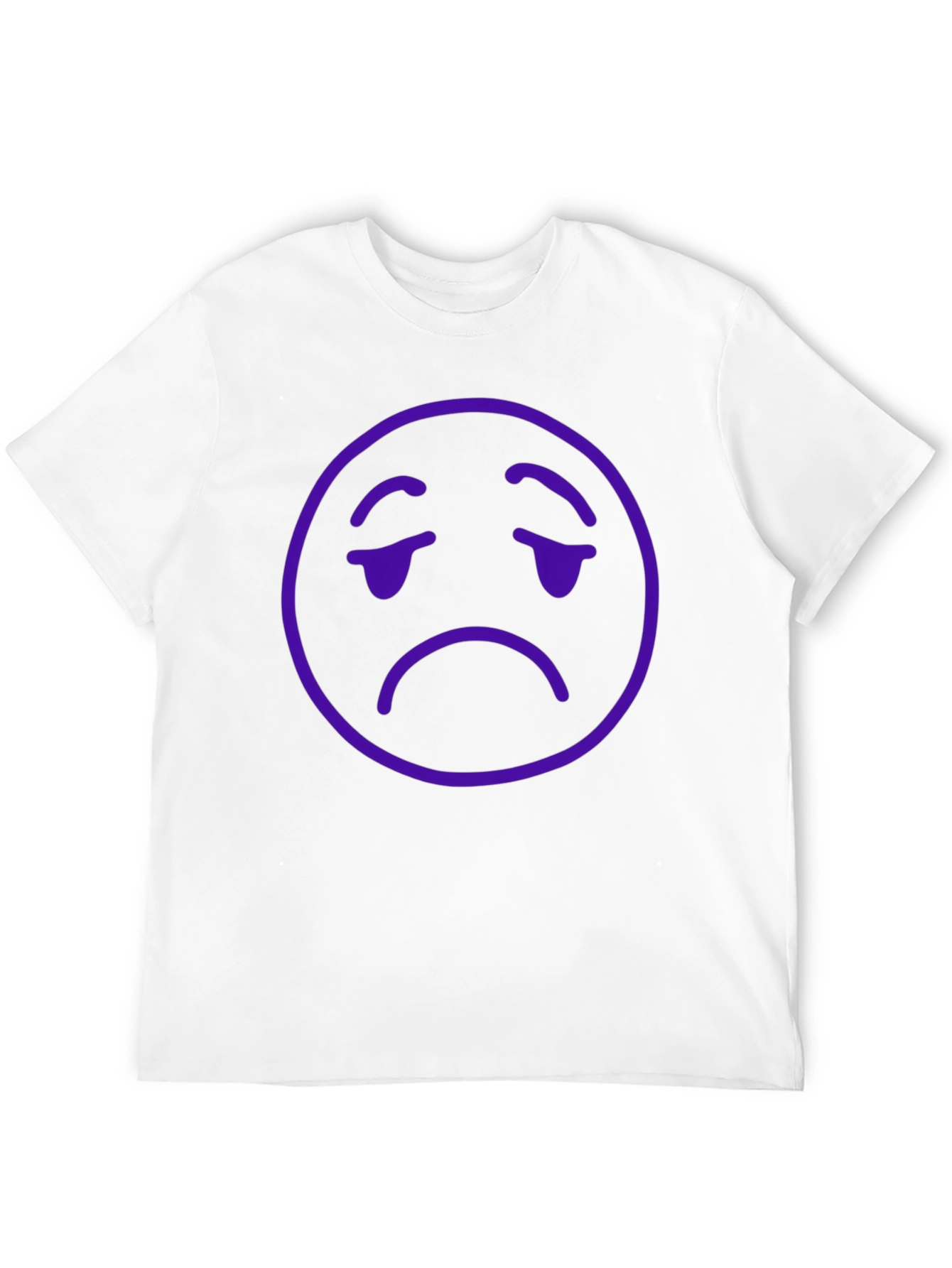 Sad Emoji Graphic T-Shirt - Black