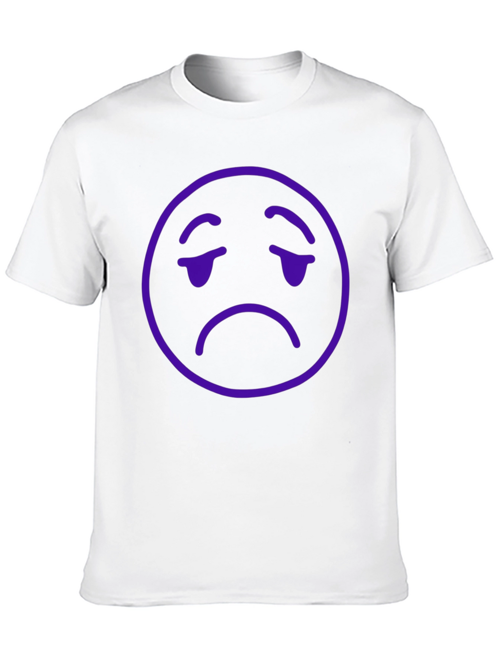 Sad Emoji Graphic T-Shirt - Black