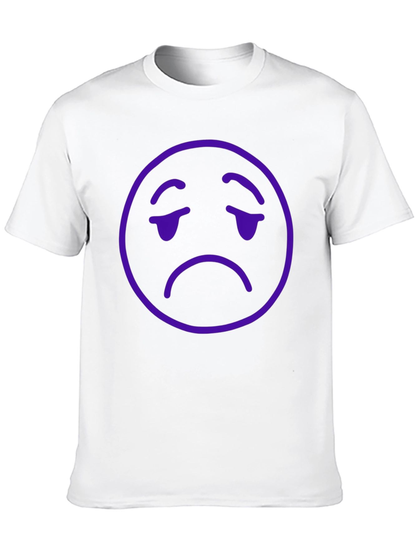 Sad Emoji Graphic T-Shirt - Black
