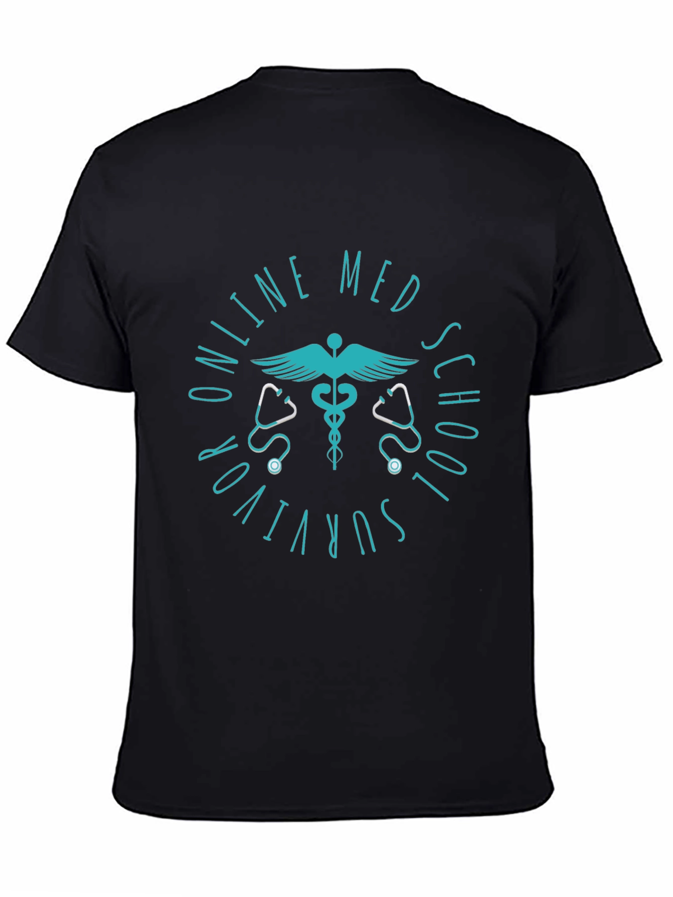 Online Med School Survivor Black Tee