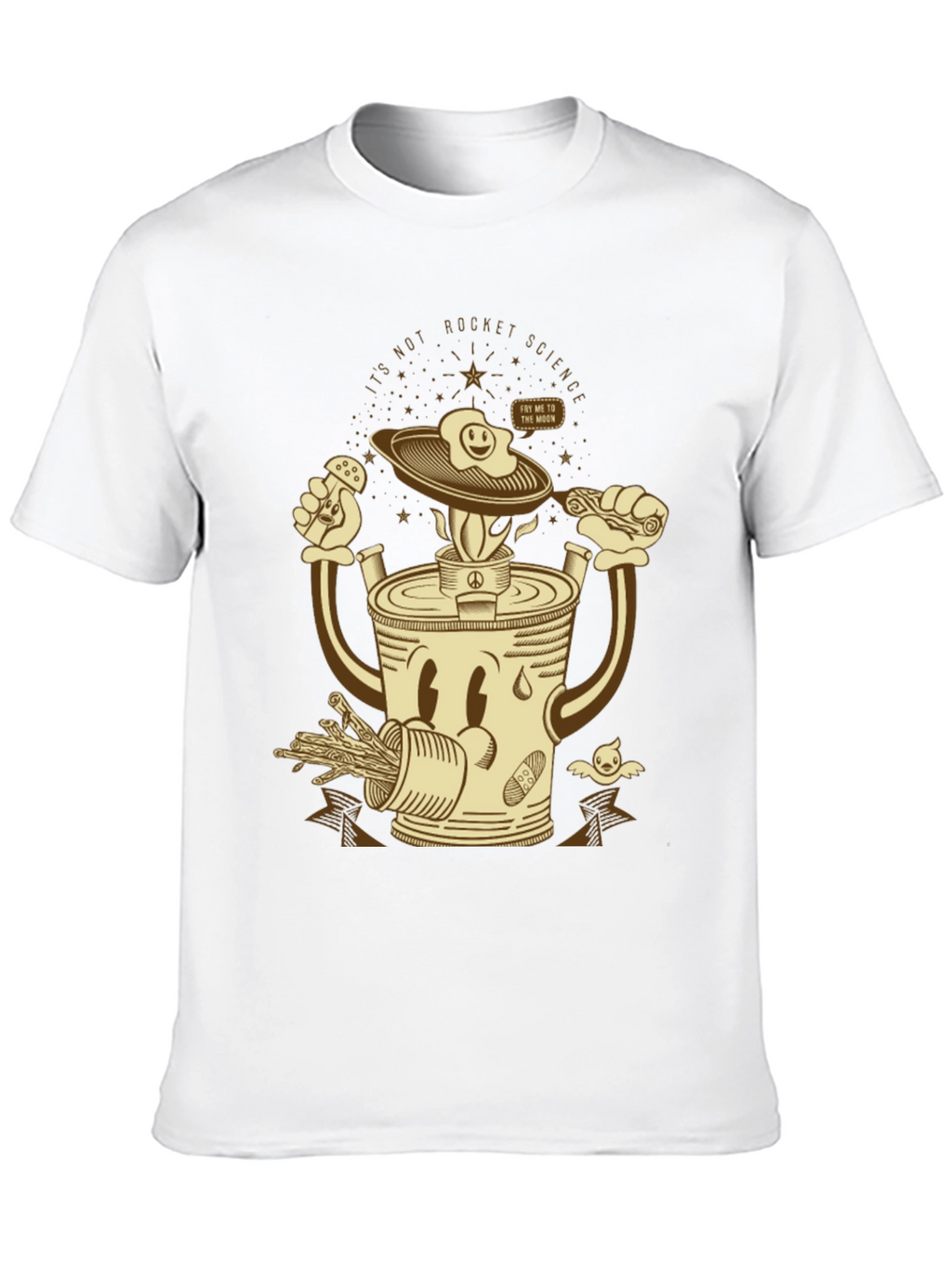 Humorous Fry Me To The Moon Graphic Tee